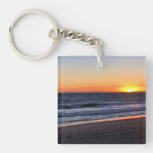Sunset at Newport Beach, California Keychain