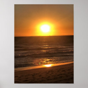 Sunset at Newport Beach, California Poster