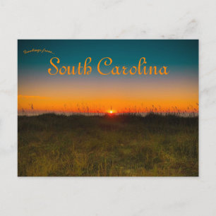 Sunset at North Myrtle Beach South Carolina Postcard