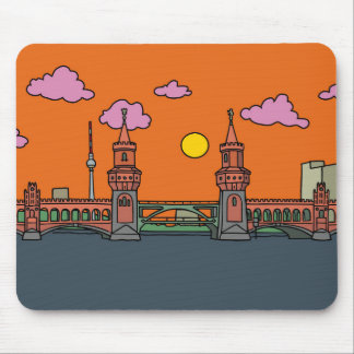 Sunset at Oberbaum Bridge in Berlin Mouse Pad