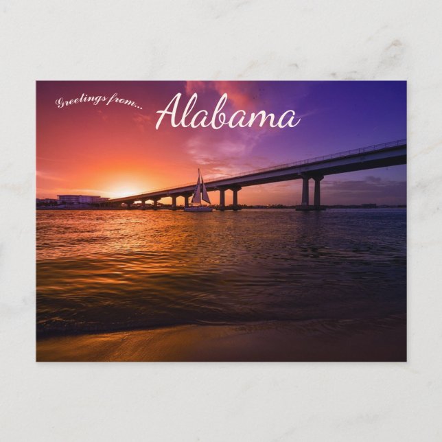 Sunset at Orange Beach Baldwin County Alabama Postcard (Front)