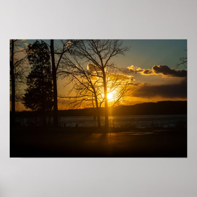 Sunset at Peace Valley Park Poster (Front)