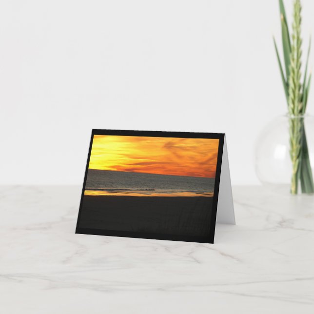 Sunset at Pine Knoll Shores, NC Holiday Card (Front)