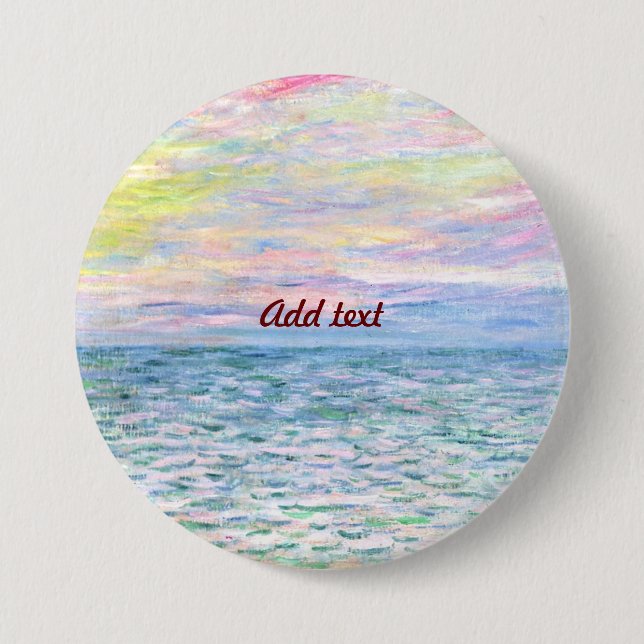 Sunset at Pourville by Monet TEMPLATE 3 Inch Round Button (Front)