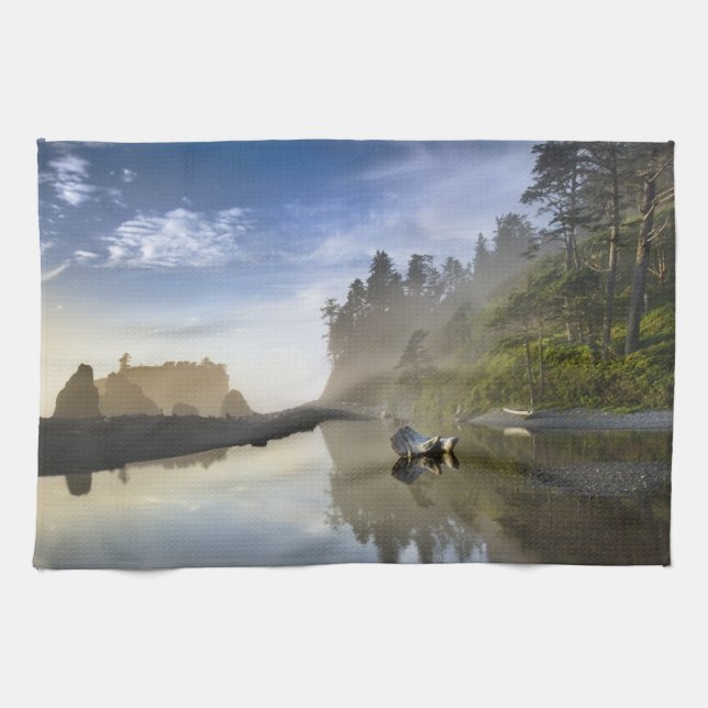 Sunset at Ruby Beach, Olympic National Park, Kitchen Towel (Horizontal)