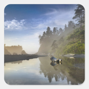 Sunset at Ruby Beach, Olympic National Park, Square Sticker