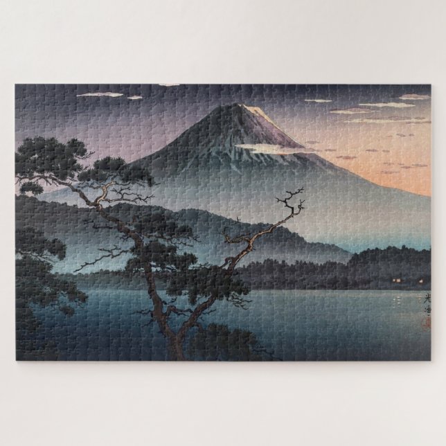 Sunset at Saiko Lake by Tsuchiya Koitsu Jigsaw Puzzle (Horizontal)