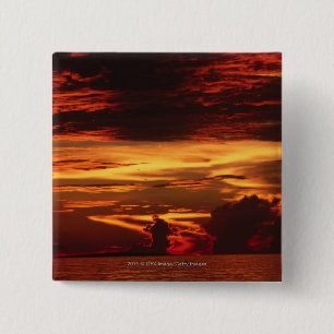 Sunset at sea 2 inch square button