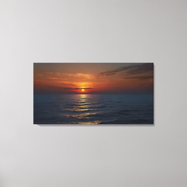 Sunset at sea art canvas print (Front)