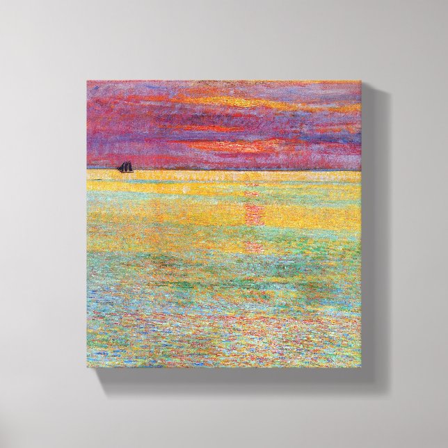 Sunset at Sea (by Childe Hassam) Canvas Print (Front)