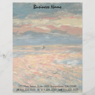 Sunset at Sea by Pierre Renoir, Vintage Fine Art Letterhead