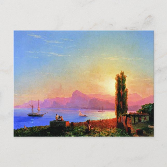 Sunset at Sea, fine art by Ivan Aivazovsky Postcard (Front)