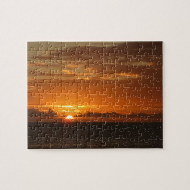 Sunset at Sea I Tropical Colourful Seascape Jigsaw Puzzle (Horizontal)