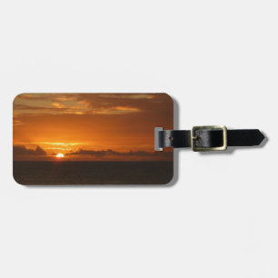 Sunset at Sea I Tropical Colourful Seascape Luggage Tag