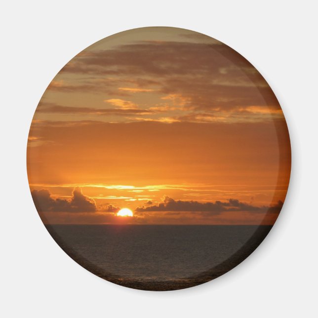 Sunset at Sea I Tropical Colourful Seascape Magnet (Front)