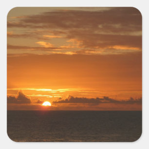 Sunset at Sea I Tropical Colourful Seascape Square Sticker