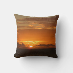 Sunset at Sea I Tropical Colourful Seascape Throw Pillow