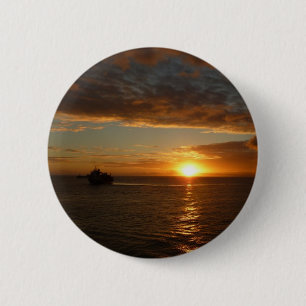 Sunset at Sea II Tropical Seascape 2 Inch Round Button