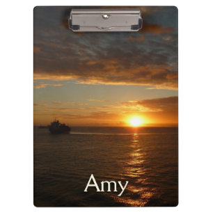 Sunset at Sea II Tropical Seascape Clipboard