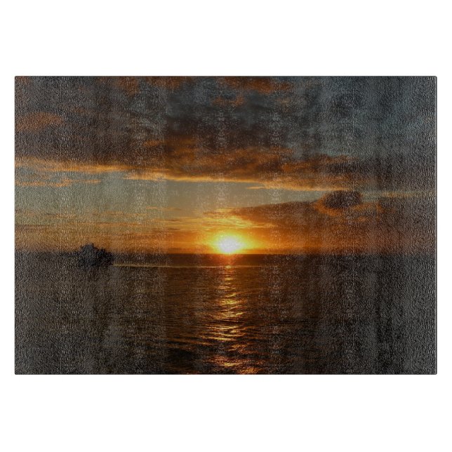 Sunset at Sea II Tropical Seascape Cutting Board (Front)