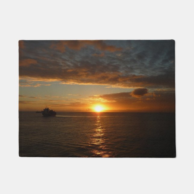 Sunset at Sea II Tropical Seascape Doormat (Front)