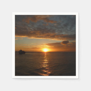 Sunset at Sea II Tropical Seascape Napkin