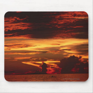 Sunset at sea mouse pad