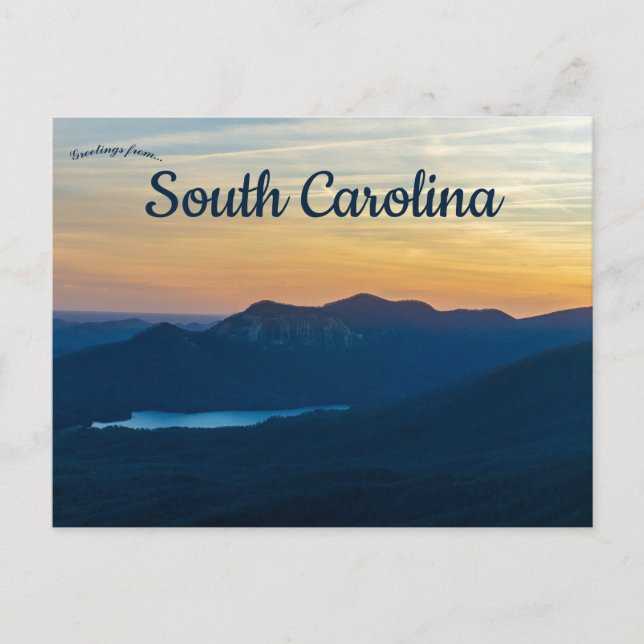 Sunset at Table Rock South Carolina Postcard (Front)