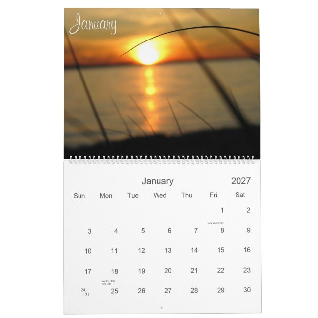 Sunset at the Beach 2010 Calendar (Jan 2027)