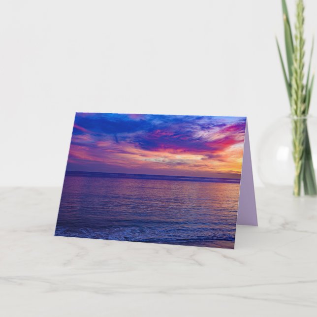 sunset at the beach 2 greeting card (Front)