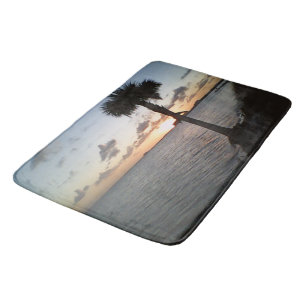 Sunset At The Beach Bath Mat