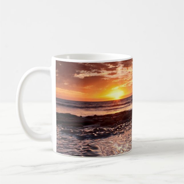 Sunset at the beach, California Coffee Mug (Left)