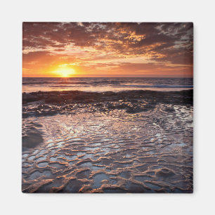 Sunset at the beach, California Magnet