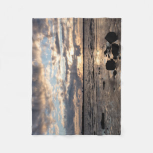 Sunset at the beach fleece blanket