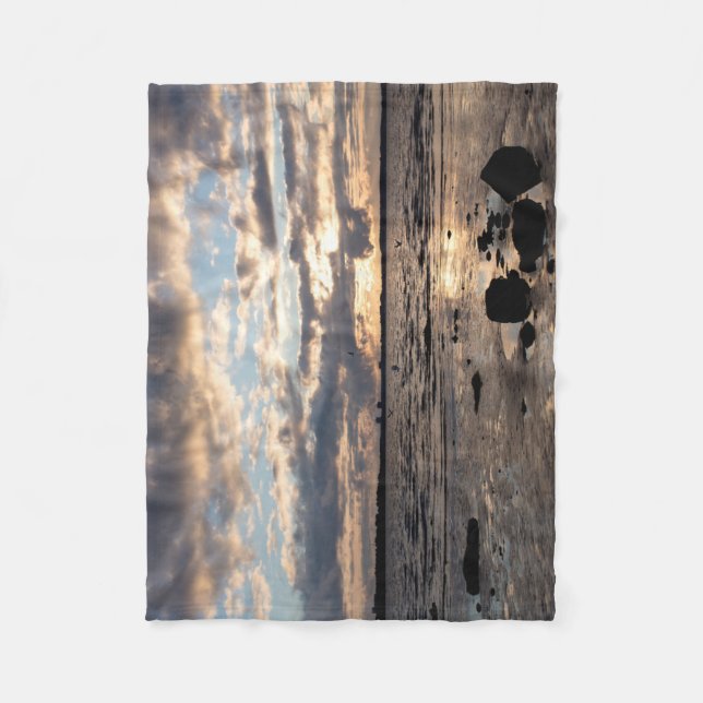 Sunset at the beach fleece blanket (Front)