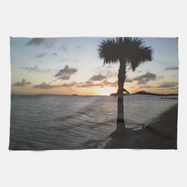 Sunset At The Beach Kitchen Towel (Horizontal)