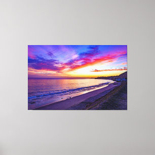sunset at the beach wrapped canvas
