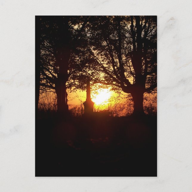 Sunset at the Cemetery Postcard (Front)