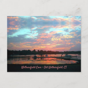 Sunset at The Cove, Wethersfield CT Postcard