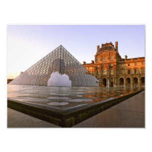 Sunset at the Louvre Museum, Paris, France Photo Print