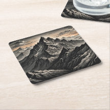 Sunset at the mountains artwork