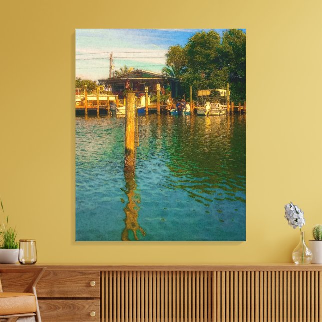 Sunset at the old Watering Hole Canvas Print (Insitu(LivingRoom))