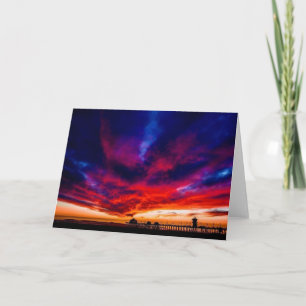 Sunset at the Pier, Huntington Beach, CA Card