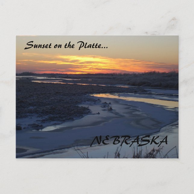 Sunset at the Platte Postcard (Front)