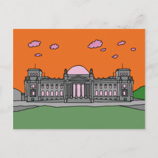 Sunset at the Reichstag building in Berlin Postcard