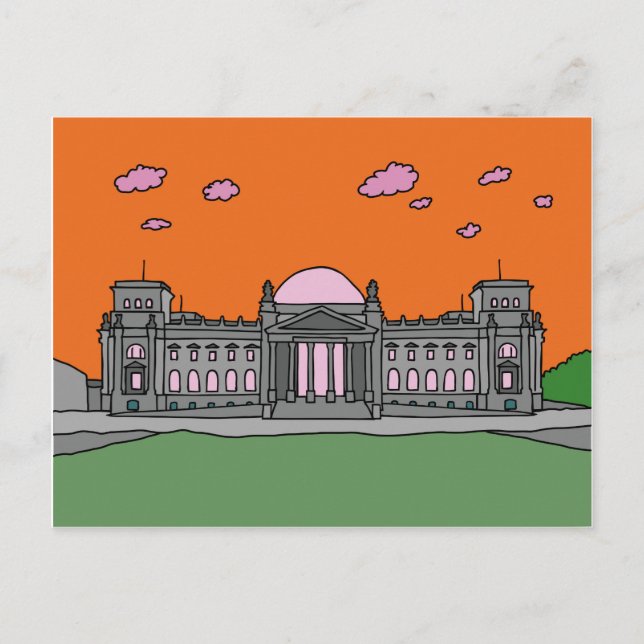 Sunset at the Reichstag building in Berlin Postcard (Front)