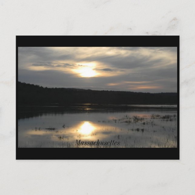 Sunset at the river, MA Postcard (Front)