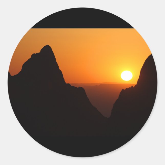 Sunset at the Window Classic Round Sticker (Front)