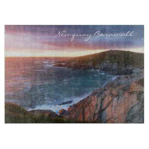 Sunset at Towan Head Newquay Cornwall England Cutting Board