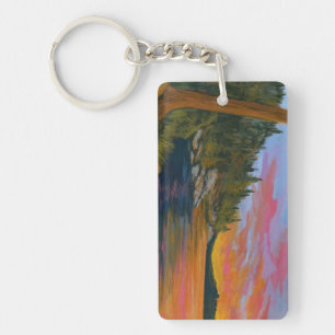 Sunset at Tubbs Hill Keychain